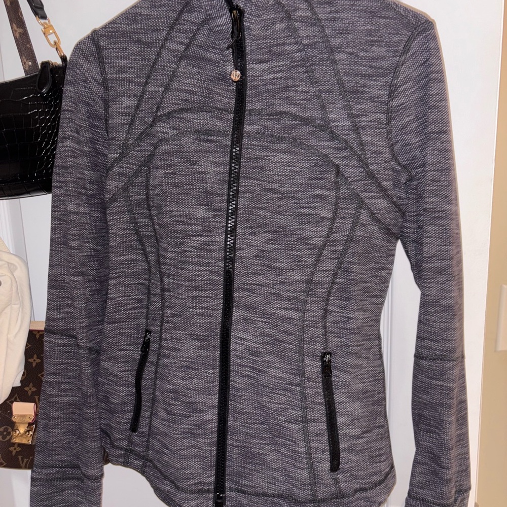Lululemon Athletica Black and Gray Bomber Jacket